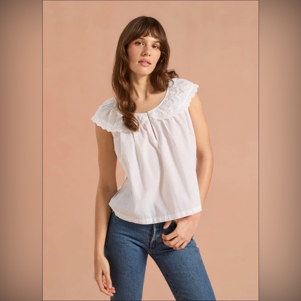 NWOT If Only If Eponine Blouse in white size XS Small